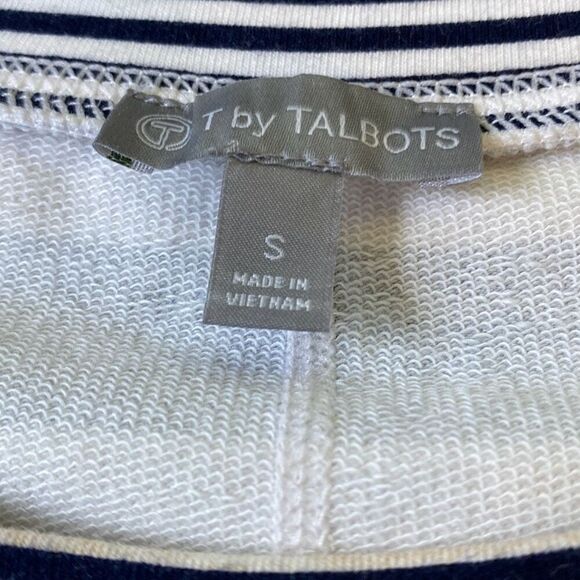 T by Talbots summer stripe shirt top Sz S L/S - Picture 4 of 8